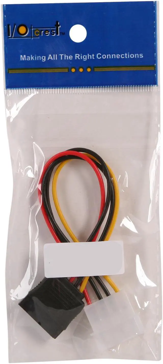 Alt view image 3 of 3 - SYBA 8" Molex 4-pin Male to 15-pin SATA Power Cable Model SY-PWCB-SATA
