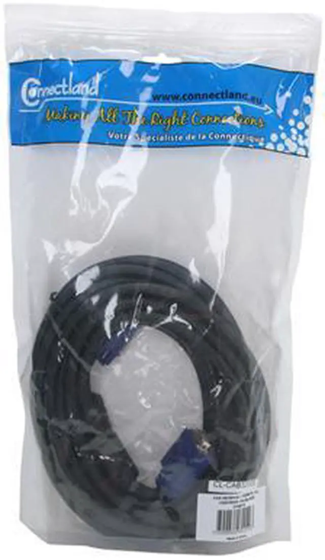 Alt view image 2 of 2 - SYBA CL-CAB32005 32.8 ft. Connectland VGA HD15 M/M Cable with Ferrites - OEM