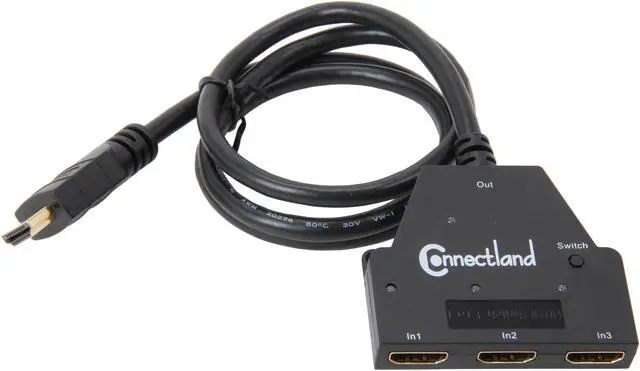 Alt view image 2 of 3 - SYBA CL-SWI31026 HDMI Switch, 3-in-1-out, Automatic and Manual Control, Support 1080P & 3D, RoHS