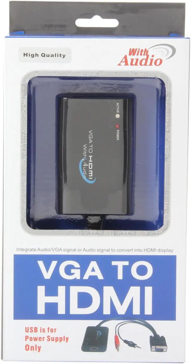 Alt view image 5 of 5 - SYBA SY-ADA31025 VGA to HDMI Converter with Audio Support, up to 1920 x 1080 Output Resolution