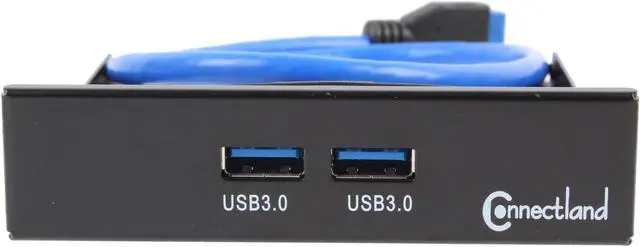 Alt view image 2 of 5 - 2-Port USB 3.0 3.5" Front Panel w/ Built-in 20-pin Header Cable