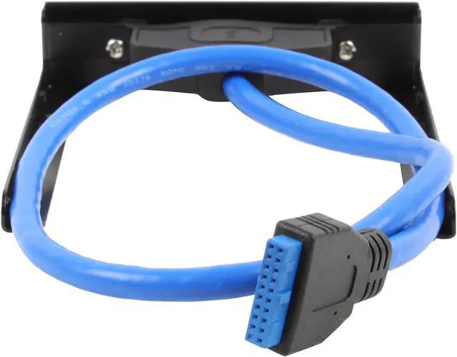 Alt view image 4 of 5 - 2-Port USB 3.0 3.5" Front Panel w/ Built-in 20-pin Header Cable