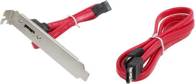 Alt view image 2 of 3 - SYBA Model CL-CAB40051 Premium eSATA6 3-Feet Shielded External Flat Cable and eSATA Bracket Bundle