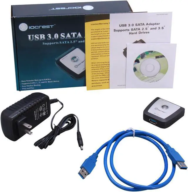 Alt view image 6 of 6 - SYBA SY-ADA20141 USB 3.0 to SATA III Hard Drive Adapter, Supports 2.5" or 3.5" SATA HDD, OTB, UL Adapter