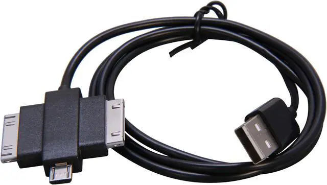 Alt view image 2 of 4 - Syba CL-CAB20144 Black USB Charger Sync Cable for iPad 1 & 2, New iPad, iPhone, Samsung Galaxy Tab & All Major Smart Phones