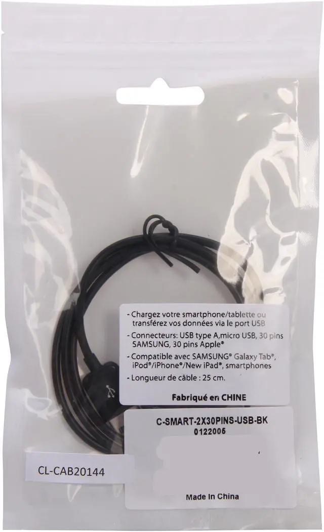 Alt view image 4 of 4 - Syba CL-CAB20144 Black USB Charger Sync Cable for iPad 1 & 2, New iPad, iPhone, Samsung Galaxy Tab & All Major Smart Phones