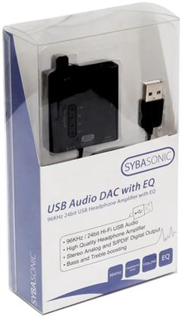 Alt view image 7 of 7 - SYBA SD-DAC63094 USB 2.0 DAC 24 bit 96KHz and Headphone Amp with 3 Present EQ