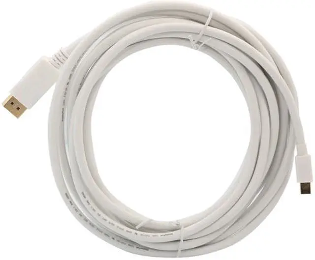 Alt view image 5 of 7 - SYBA SY-CAB33025 15 ft. White (5-Meter) DisplayPort v1.2 to Mini DisplayPort v1.2 Male to Male Cable - WHITE Male to Male