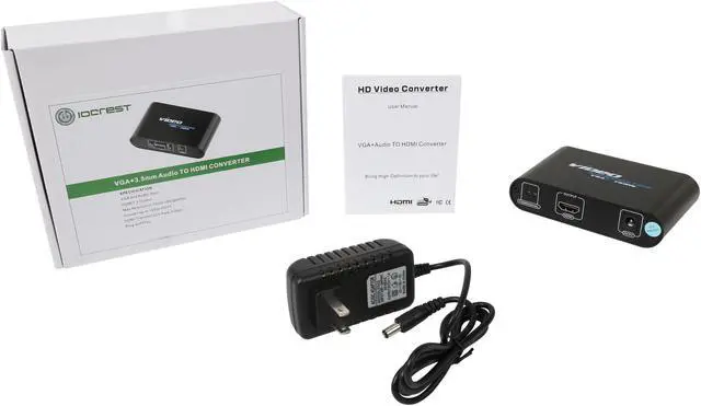 Alt view image 5 of 5 - SYBA SY-ADA31050 VGA Video + 3.5mm Audio Input to HDMI Output High-Definition Converter