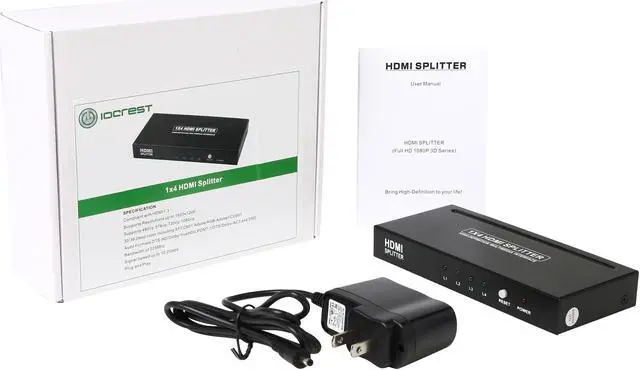 Alt view image 6 of 6 - SYBA SY-SPL31052 4 Port HDMI 1.3 Splitter Box Distributes High-Definition Signal to 4 HDTV