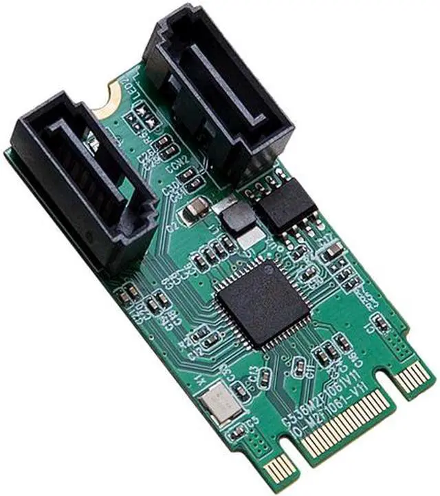 Alt view image 5 of 9 - SYBA SI-ADA40127 M.2 B+M Key 22x42 PCIe to 2 Ports SATA 6 G III Adapter Card