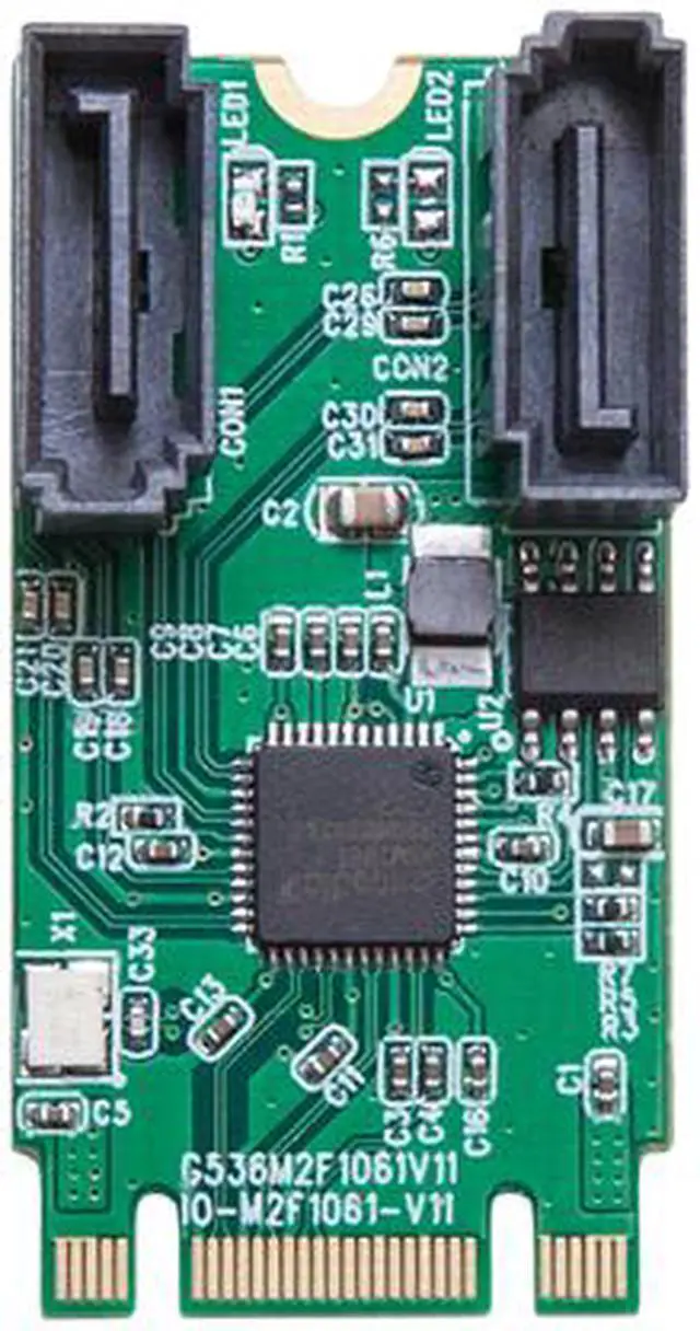 Alt view image 6 of 9 - SYBA SI-ADA40127 M.2 B+M Key 22x42 PCIe to 2 Ports SATA 6 G III Adapter Card