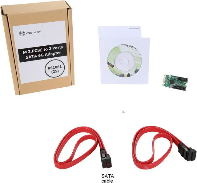 Alt view image 4 of 9 - SYBA SI-ADA40127 M.2 B+M Key 22x42 PCIe to 2 Ports SATA 6 G III Adapter Card