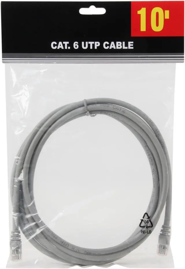 Alt view image 3 of 3 - Link Depot C6M-10-GYB 10 ft. Cat 6 Gray Network Cable