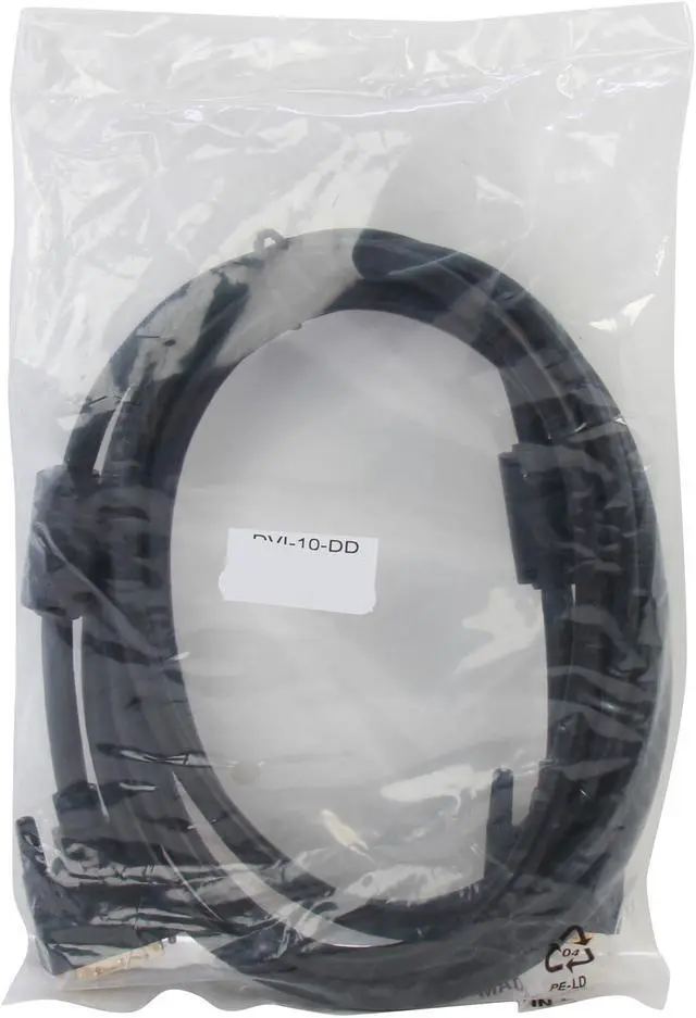 Alt view image 3 of 3 - Link Depot DVI-10-DD Black 2 x DVI 24-pin (Others Also Call 25-Pin or 24+1 Pin) Male Male to Male DVI-D Male to DVI-D Male Dual Link Cable