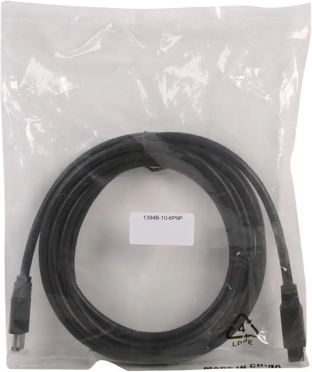 Alt view image 3 of 3 - Link Depot 1394B-10-6P9P 10 ft. IEEE 1394B 6 PIN TO 9 PIN Cable - OEM