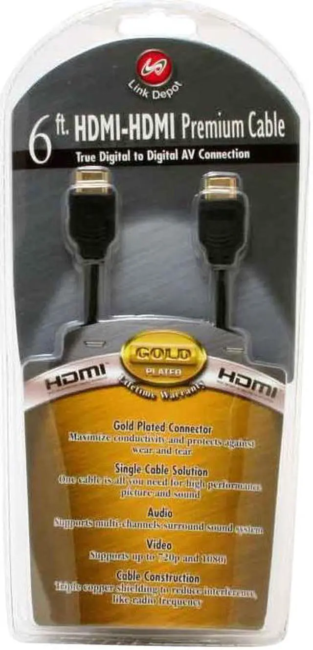 Main image of Link Depot LD-HDMI6HDMI 6 ft. Black HDMI TO HDMI A/V Cable