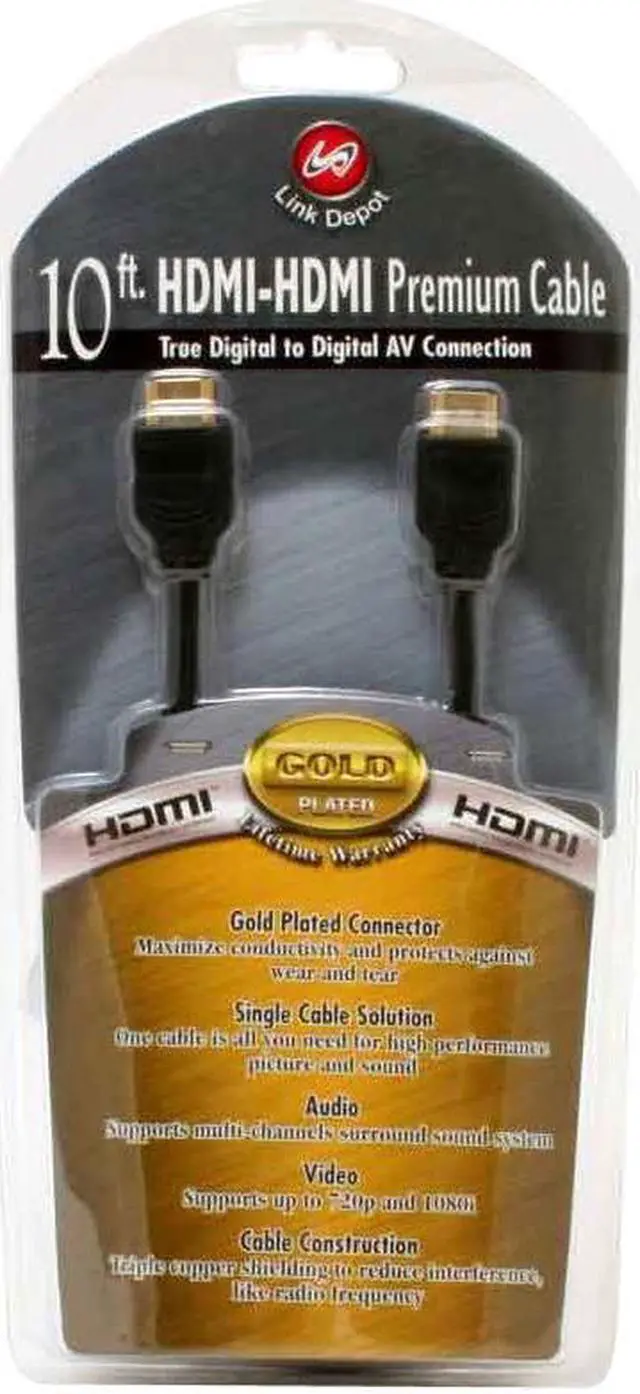 Main image of Link Depot LD-HDMI10HDMI 10 ft. Black HDMI TO HDMI A/V Cable - OEM