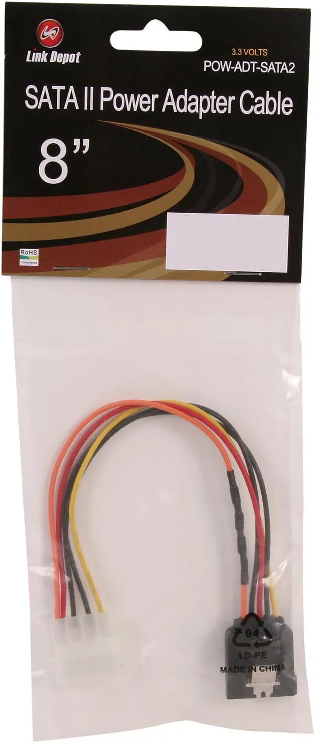 Alt view image 3 of 3 - Link Depot POW-ADT-SATA2 8 in. SATAII Power Adapter Cable