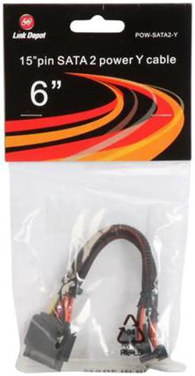 Alt view image 2 of 2 - Link Depot POW-SATA2-Y 6 in. SATA II Power Y Cable