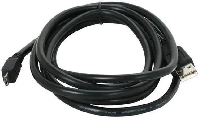 Alt view image 2 of 2 - Link Depot MUSB-6-22AWG Black USB 2.0 Type A Male to Micro USB 5-pin Male Cable