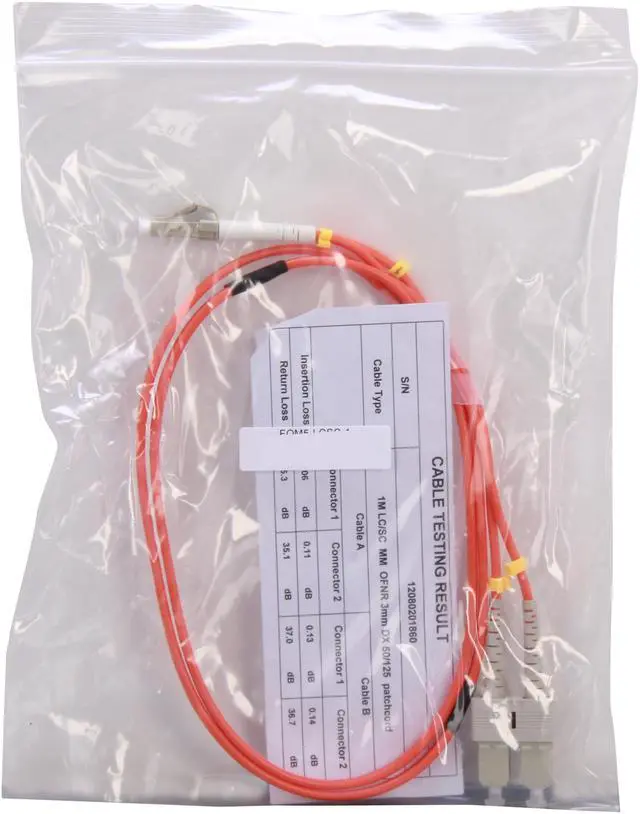 Alt view image 3 of 3 - Link Depot FOM5-LCSC-1 3.28 ft. (1m) 10 Gb Multimode 50/125 Duplex LSZH Fiber Patch Cable LC - SC