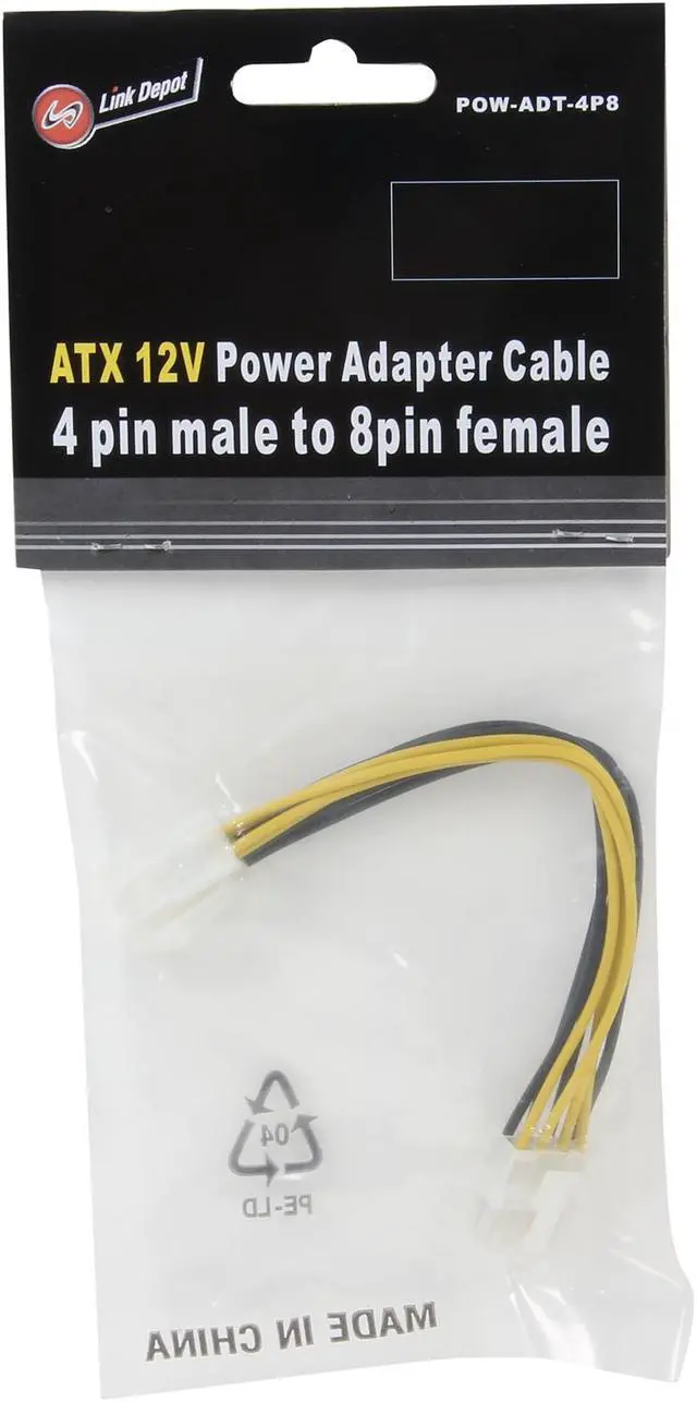 Alt view image 3 of 3 - Link Depot POW-ADT-4P8 7 in. 4-pin to 8-pin Adapter Cable Female to Male