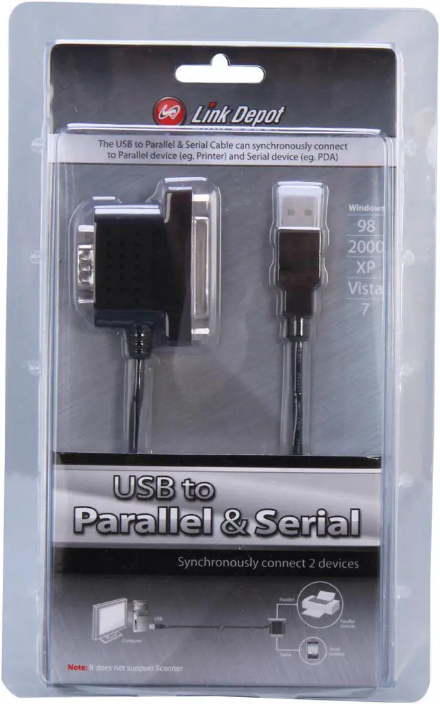 Alt view image 4 of 4 - Link Depot Model LD-USB-DB925 USB 2.0 to DB25 Cable