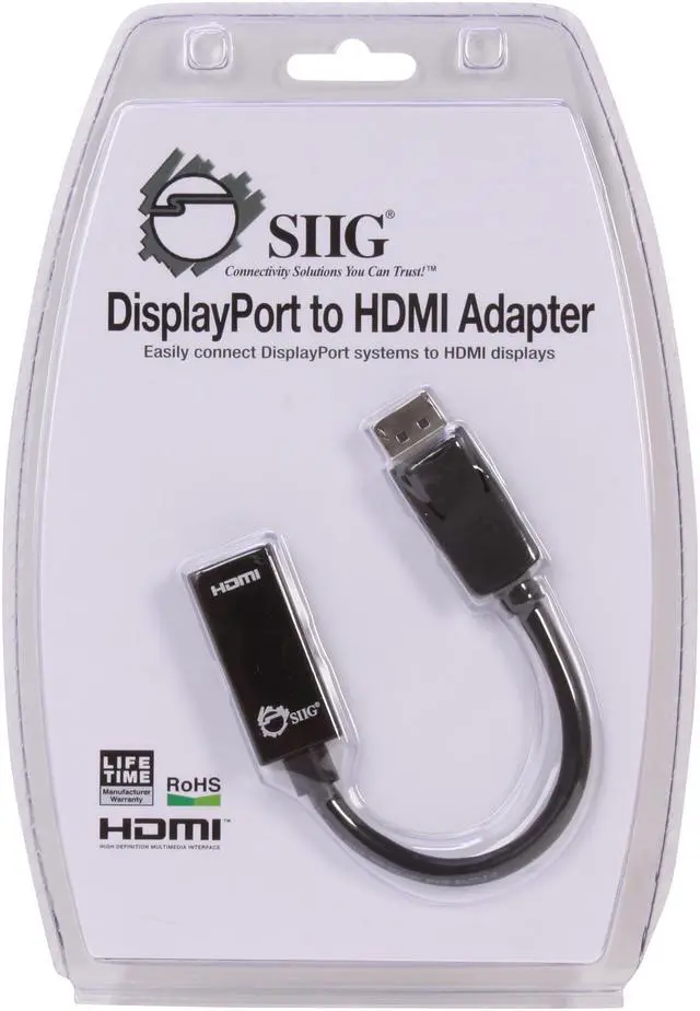 Alt view image 5 of 5 - SIIG CB-DP0062-S1 DisplayPort to HDMI Adapter