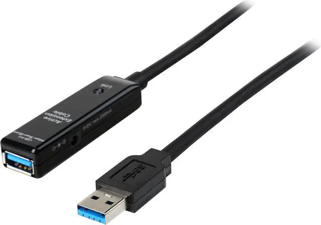 Main image of SIIG JU-CB0611-S1 Black USB 3.0 Active Repeater Cable w/ Power adapter