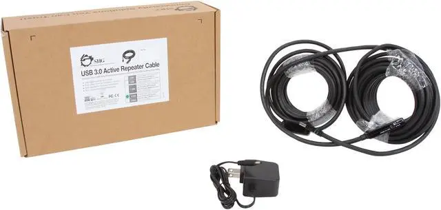 Alt view image 3 of 3 - SIIG JU-CB0711-S1 Black USB 3.0 Active Repeater Cable w/ Power adapter