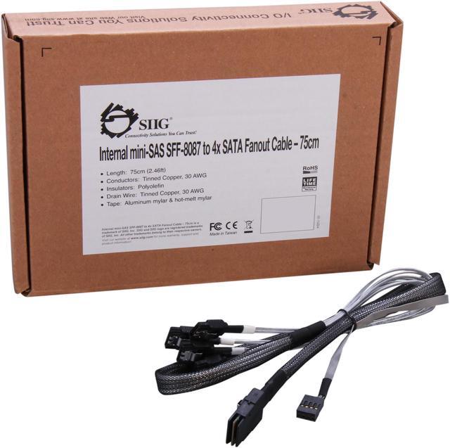Alt view image 3 of 3 - SIIG Model CB-S20011-S1 2.46 ft. (75cm) Internal mini-SAS SFF-8087 to 4 x SATA Fanout Cable