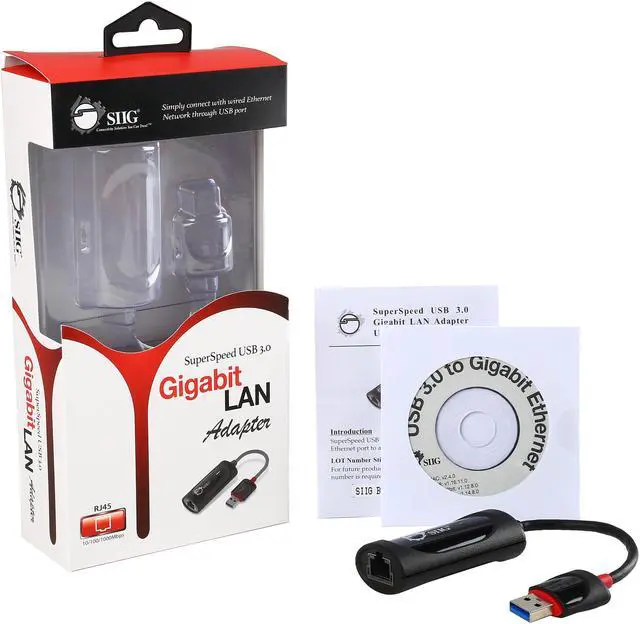 Alt view image 3 of 3 - SIIG JU-NE0611-S1 SuperSpeed USB 3.0 to Gigabit LAN Adapter, - USB to RJ45- usb 3.0 gigabit adapter - usb 3.0 to Ethernet - usb 3.0 adapter