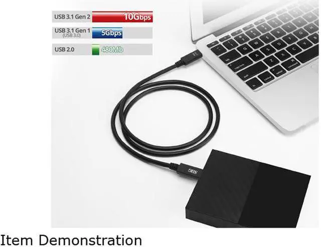 Alt view image 2 of 7 - SIIG USB 3.1 Type-C Gen 2 Cable 60W - 1M