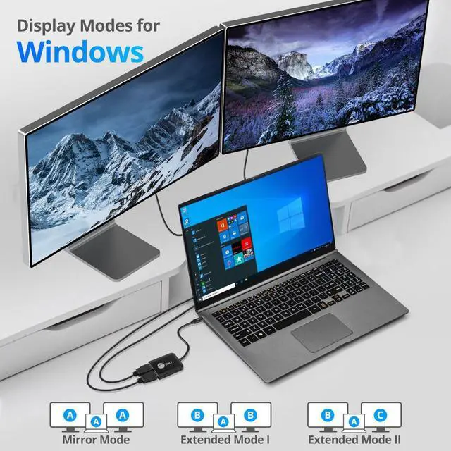 Alt view image 3 of 4 - SIIG 1x2 USB-C to HDMI 4K60 MST Hub Splitter CE-DP0T11-S1