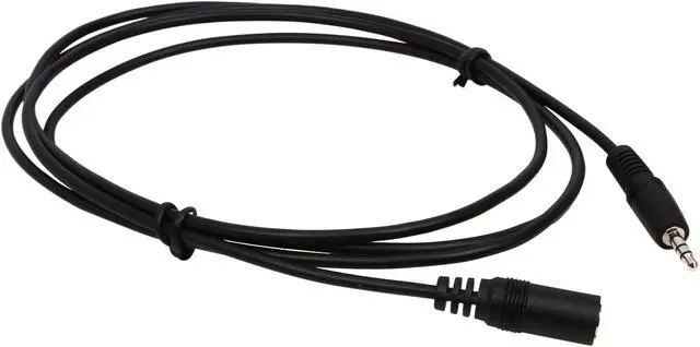 Alt view image 2 of 3 - C2G 13787 3.5mm M/F Shielded Stereo Audio Extension Cable, Black (6 Feet, 1.82 Meters)