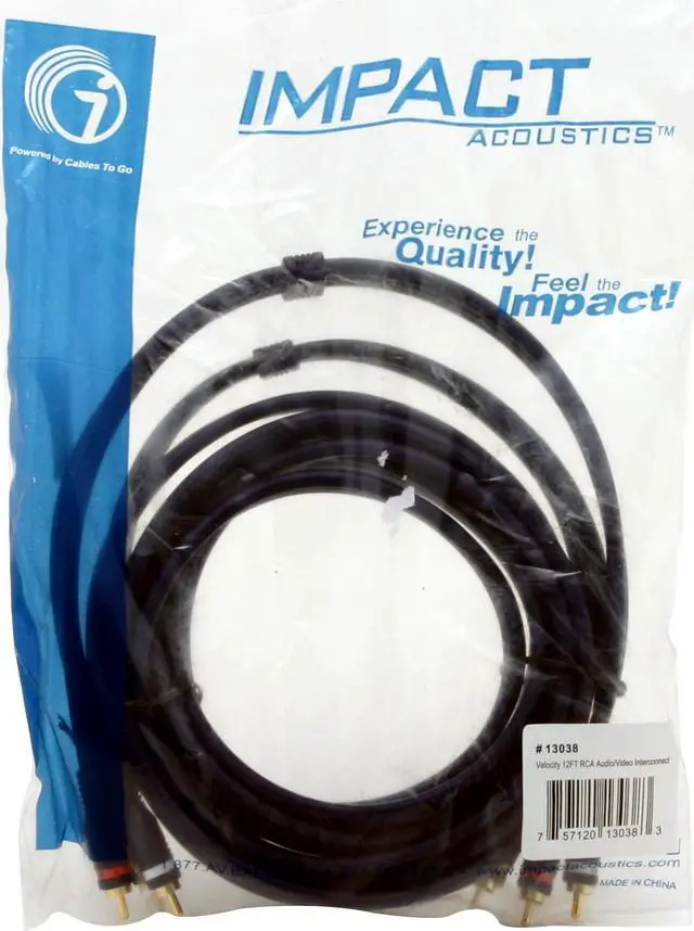 Alt view image 2 of 2 - C2G Model 13038 12 ft. Velocity RCA Audio/Video Cable Male to Male