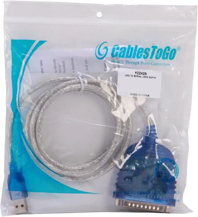 Alt view image 3 of 3 - C2G 22429 USB to DB25 Serial RS232 Adapter Cable, Gray (6 Feet, 1.82 Meters)
