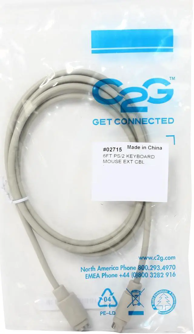 Alt view image 3 of 3 - C2G 02715 PS/2 M/F Keyboard/Mouse Extension Cable, Beige (6 Feet, 1.82 Meters)