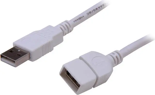 Main image of C2G 19003 USB Extension Cable - USB 2.0 A Male to A Female Extension Cable, White (3.3 Feet, 1 Meter)