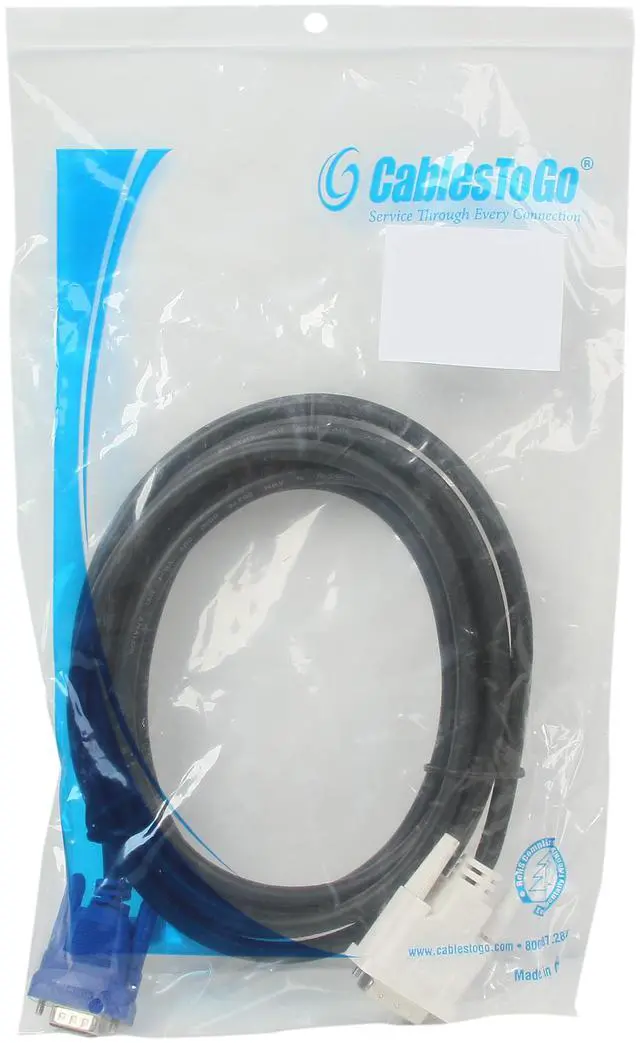 Alt view image 3 of 3 - C2G 26955 DVI Male to HD15 VGA Male Video Cable, Black (9.8 Feet, 3 Meters)