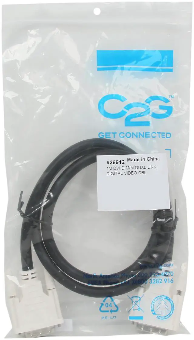 Alt view image 3 of 3 - C2G 26912 DVI-D M/M Dual Link Digital Video Cable, Black (3.3 Feet, 1 Meters)