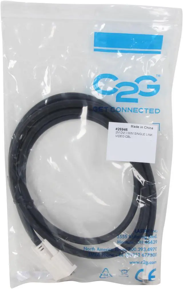 Alt view image 3 of 3 - C2G 26946 DVI-I M/M Single Link Digital/Analog Video Cable, Black (6.6 Feet, 2 Meters)