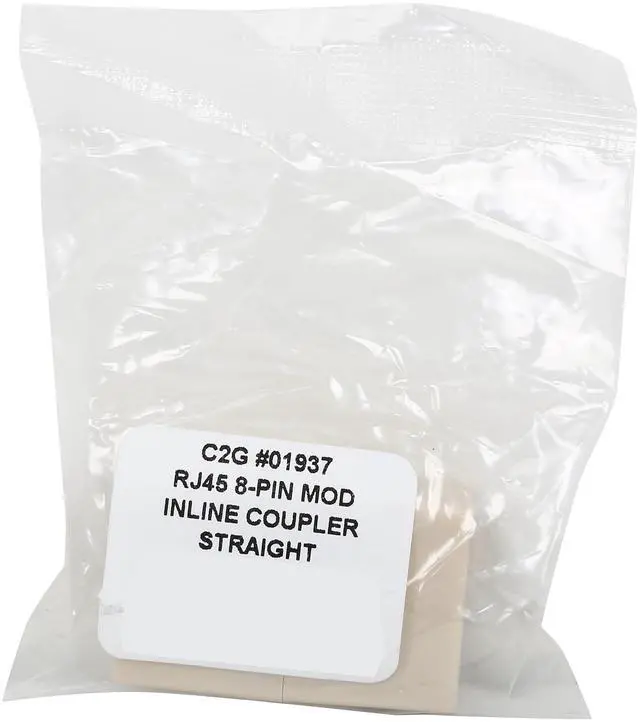 Alt view image 5 of 5 - C2G 01937 RJ45 8-Pin Modular Straight-Through Inline Coupler, Ivory