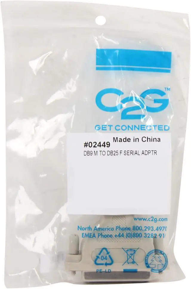 Alt view image 4 of 4 - C2G 02449 DB9 Male to DB25 Female Serial RS232 Serial Adapter, Beige