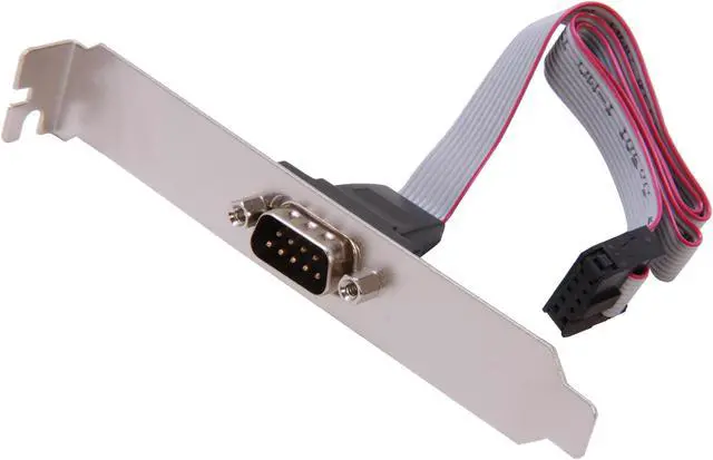 Main image of C2G 27550 DB9 Male Serial RS232 Add-A-Port Adapter Cable with Bracket for Intel Motherboards, Gray (16 Inches)