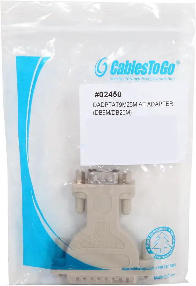 Alt view image 3 of 3 - C2G 02450 DB9 Male to DB25 Male Serial Adapter