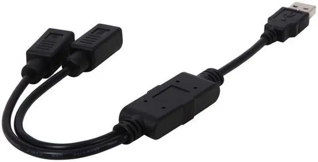 Alt view image 2 of 3 - C2G 32185 1ft USB to PS/2 Keyboard/Mouse Adapter Cable - Black