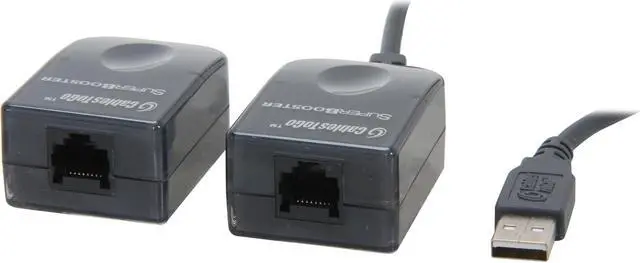 Main image of C2G 29341 USB 1.1 Over Cat5 SuperBooster Extender Dongle Kit, TAA Compliant, Black