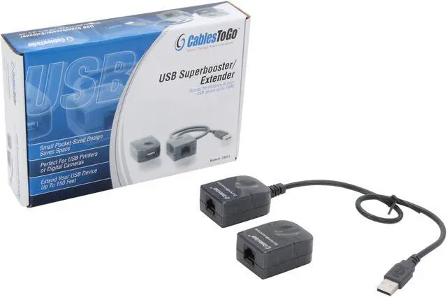 Alt view image 3 of 3 - C2G 29341 USB 1.1 Over Cat5 SuperBooster Extender Dongle Kit, TAA Compliant, Black